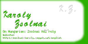 karoly zsolnai business card
